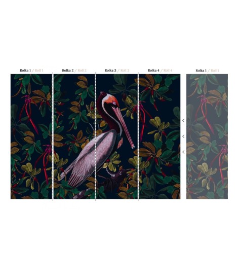 Wallcolors Bestseller Night Pelicans  - mural z pelikanem