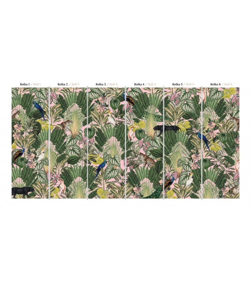 Wallcolors Bestseller Pink Jungle  - mural z dżunglą