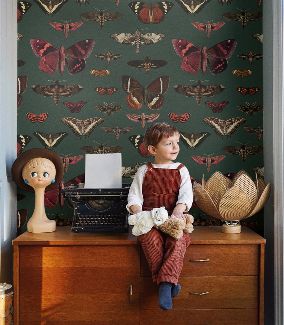 Wallcolors Bestseller Butterflies Vert  - mural z motylami