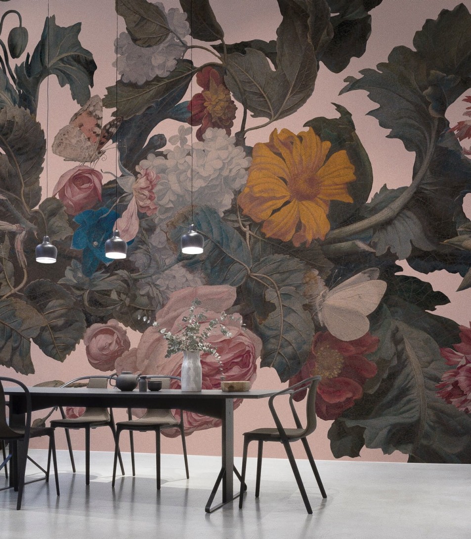 Wallcolors Bestseller Dragonfly Garden Pink  - mural z kwiatami