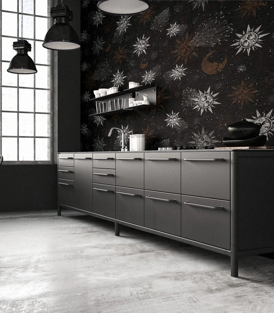 Wallcolors Bestseller Moon and Sun Red  - mural w słońce i księżyce