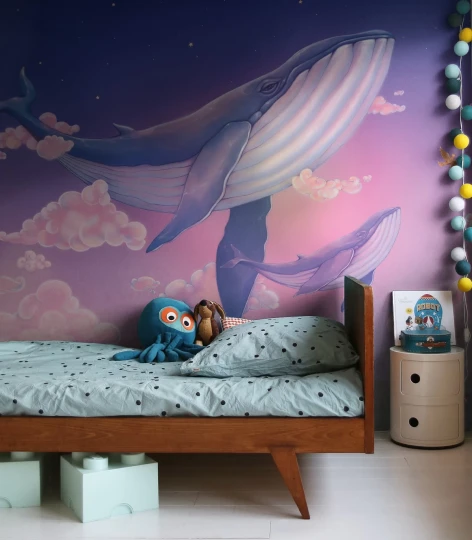 Wallcolors Kids World Sky Whale  - mural z wielorybem