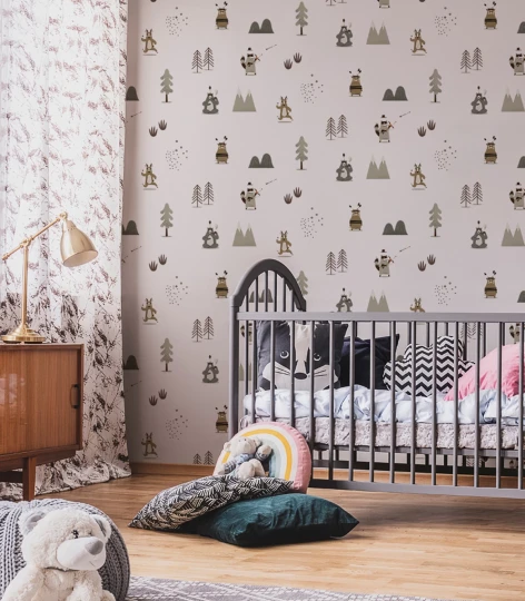 Wallcolors Kids World Indian Playground  - mural ze zwierzętami lasu