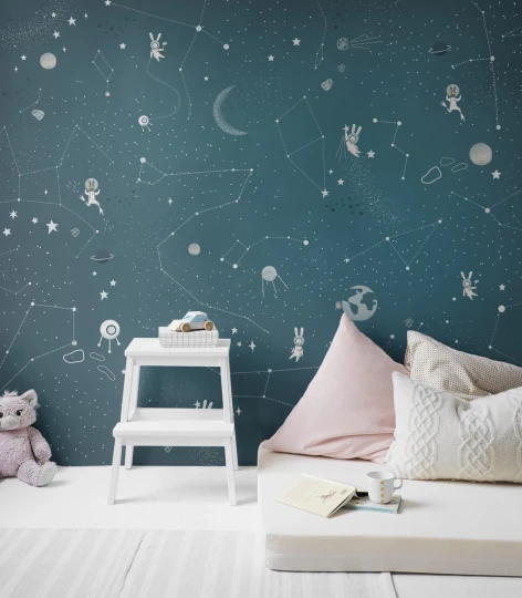 Wallcolors Kids World Animals in Cosmos  - mural z kosmosem