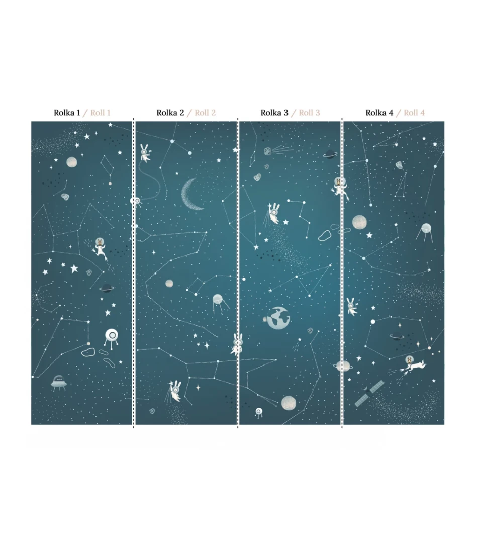 Wallcolors Kids World Animals in Cosmos  - mural z kosmosem