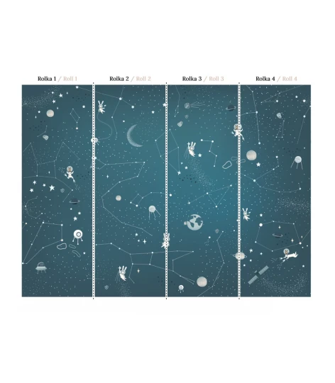 Wallcolors Kids World Animals in Cosmos  - mural z kosmosem