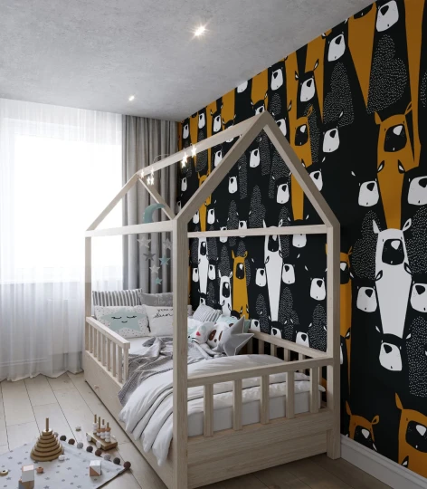 Wallcolors Kids World Yoga Bear  - mural z niedźwiedziami