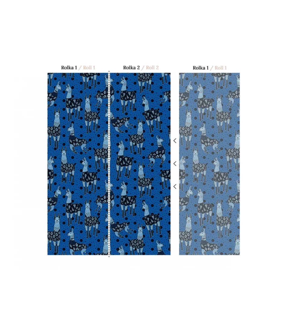 Wallcolors Kids World Lama Blue  - mural z lamami