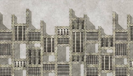 Mural Wallpepper Metallic city