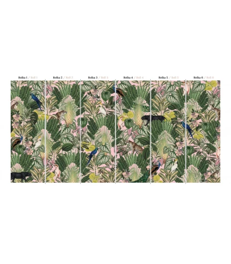 Wallcolors Tropical Intense Pink Jungle  - mural z dżunglą