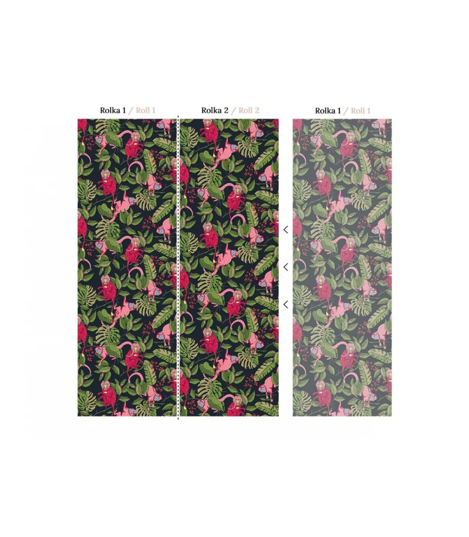 Wallcolors Tropical Intense Pink Monkey  - mural z małpaki