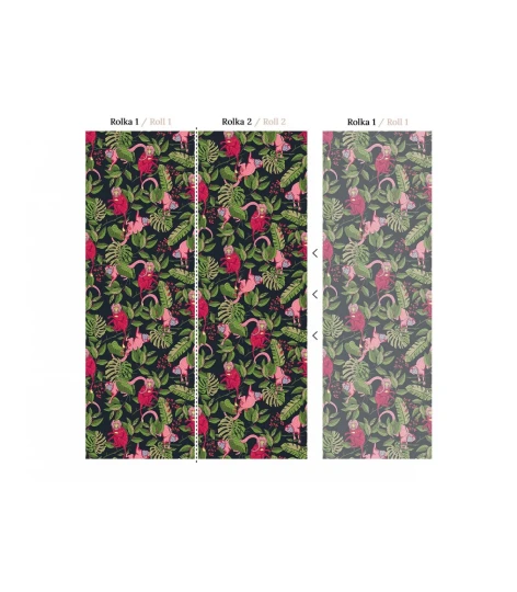 Wallcolors Tropical Intense Pink Monkey  - mural z małpaki