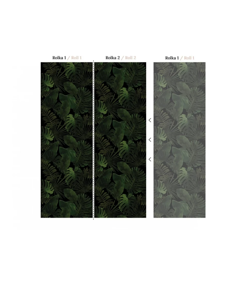 Wallcolors Tropical Intense Tropical Forest Dark  - mural z liśćmi monstery