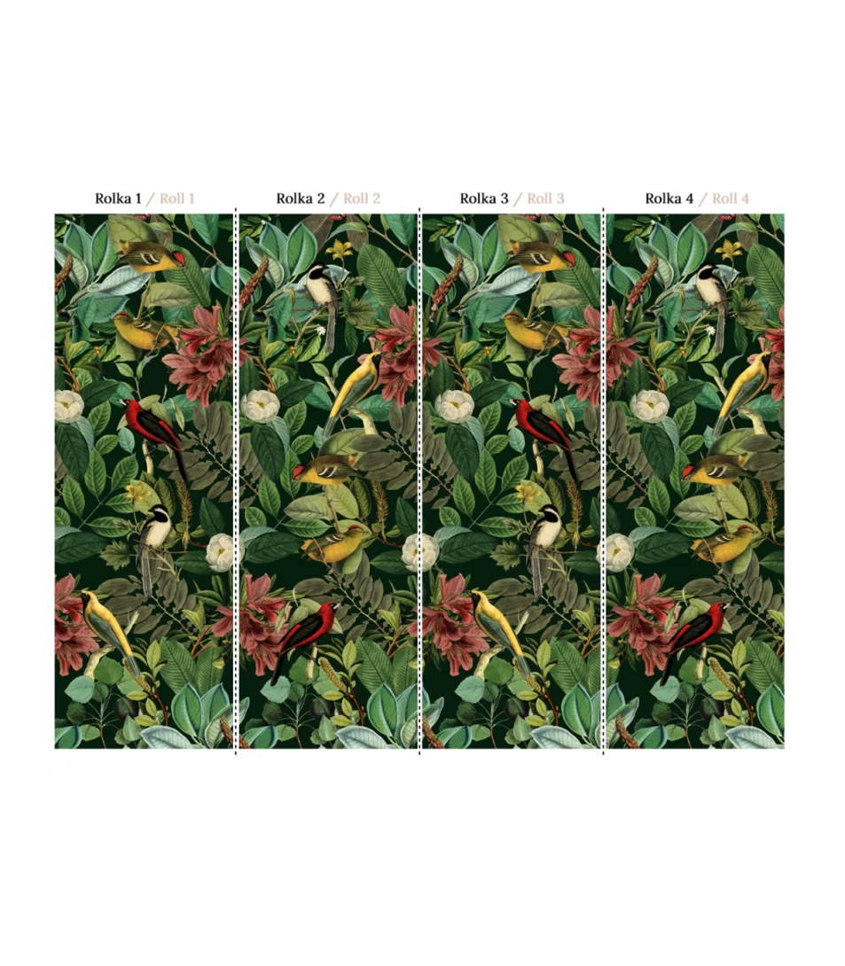 Wallcolors Tropical Intense Dark Colors 100 x 250 - mural botaniczny