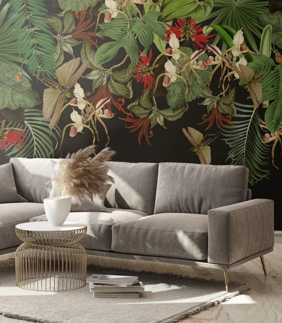 Wallcolors Tropical Intense Tropical Composition 100 x 250 - mural botaniczny