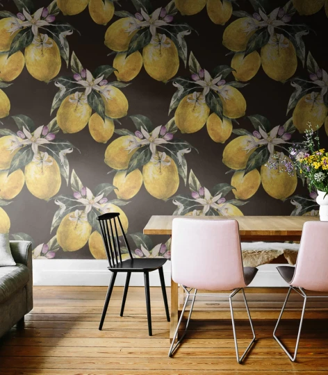 Wallcolors Tropical Intense Watercolor Citrus  - mural w cytryny