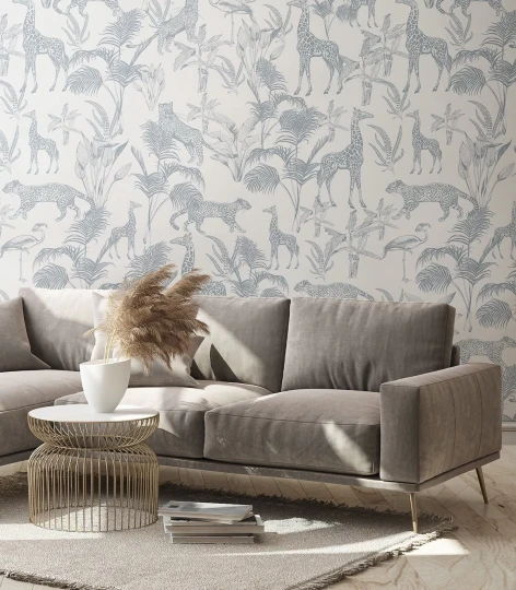 Wallcolors Tropical Intense Safari Blue  - mural ze zwierzętami