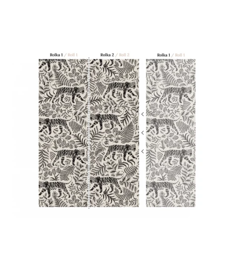 Wallcolors Vintage Therapy Camouflaged Tiger White  - mural z tygrysami