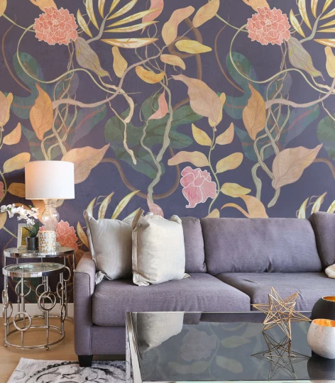 Wallcolors Vintage Therapy Yellow Leaves  - mural z liśćmi