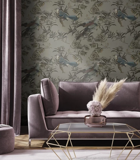 Wallcolors Vintage Therapy Birds in Garden  - mural z ptakami