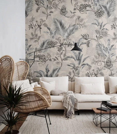 Wallcolors Vintage Therapy Jungle Team Beige  - mural z dżunglą