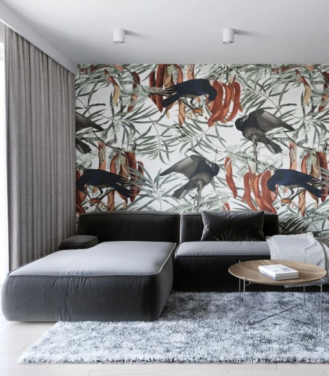 Wallcolors Vintage Therapy Crows  - mural z wronami