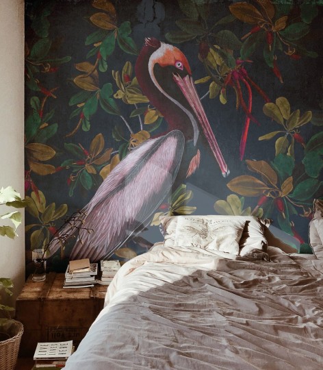 Wallcolors Vintage Therapy Night Pelicans  - mural z pelikanem