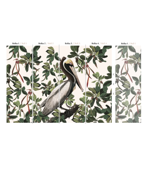 Wallcolors Vintage Therapy Spring Pelicans  - mural z pelikanem