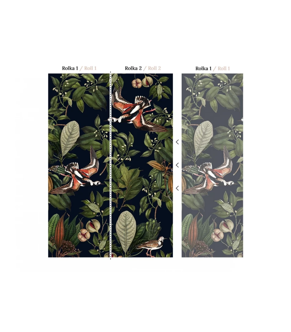 Wallcolors Botanical Experience Orange Bird  - mural z ptakami