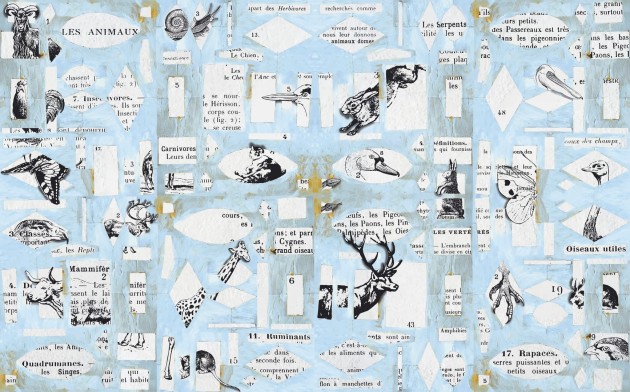 Wall&Deco WDLA2201 Contemporary 2022 Les Animaux en Papier - tapeta z papierowymi zwierzętami
