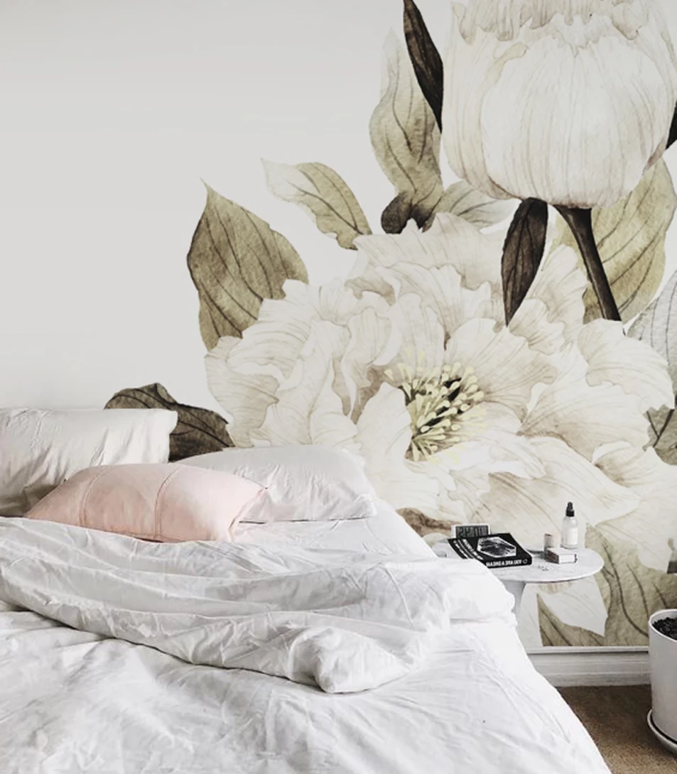 Wallcolors Floral Majesty Pretty Beige  - mural z motywem majestatycznych kwiatów 