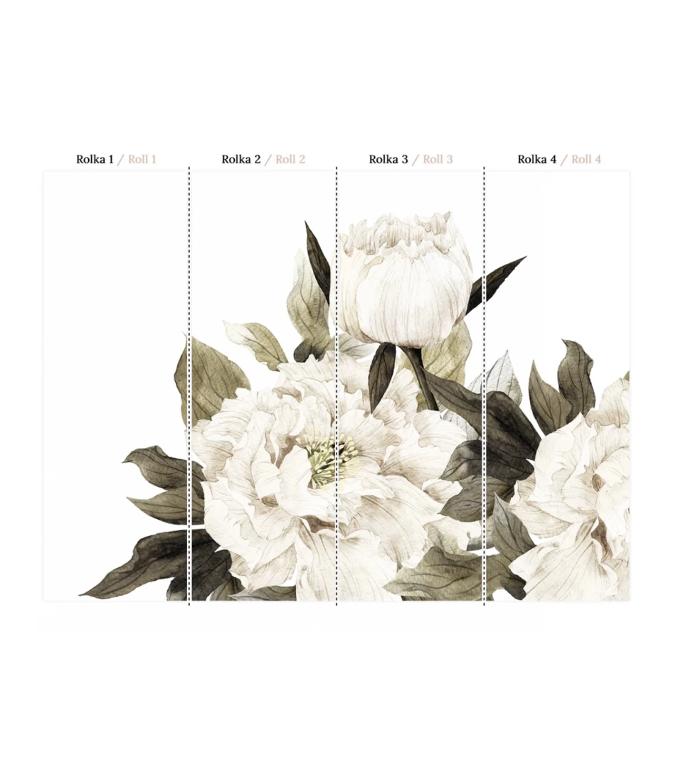 Wallcolors Floral Majesty Pretty Beige  - mural z motywem majestatycznych kwiatów 