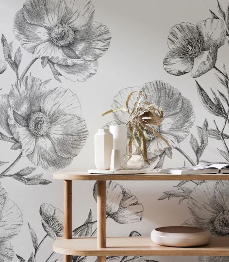 Wallcolors Floral Majesty Poppy  - mural w maki