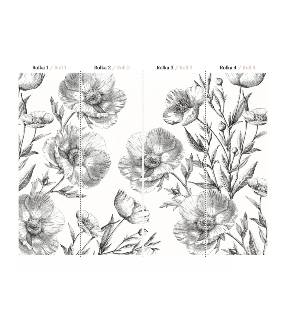 Wallcolors Floral Majesty Poppy  - mural w maki