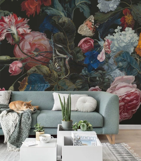 Wallcolors Floral Majesty Dragonfly Garden  - mural z kwiatami