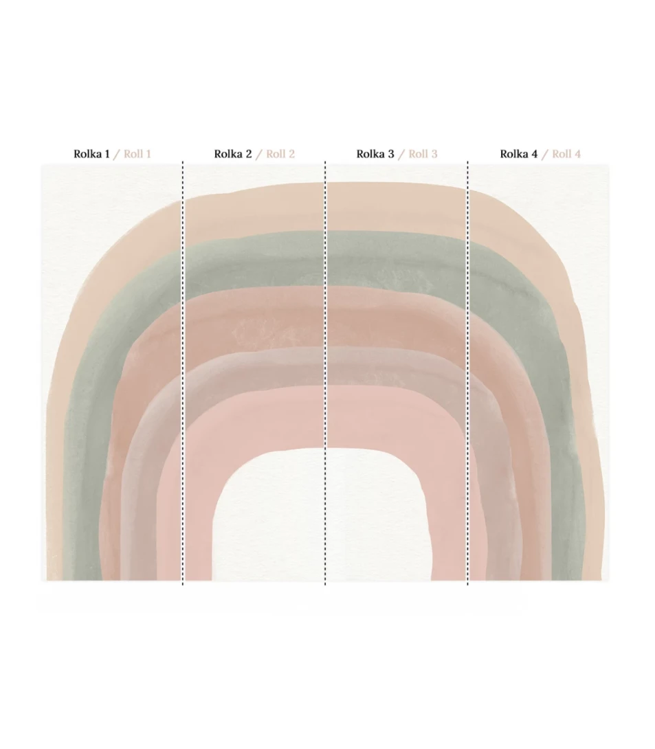 Wallcolors Life in Boho Pastel Rainbow  - mural z tęczą