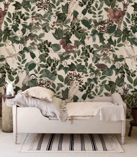 Wallcolors Life in Boho Woodland  - mural z leśnymi zwierzętami