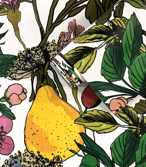 Wallcolors Dzień Dobry White Orchard  - mural z gruszkami