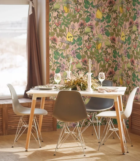 Wallcolors Dzień Dobry Pink Orchard  - mural z gruszkami