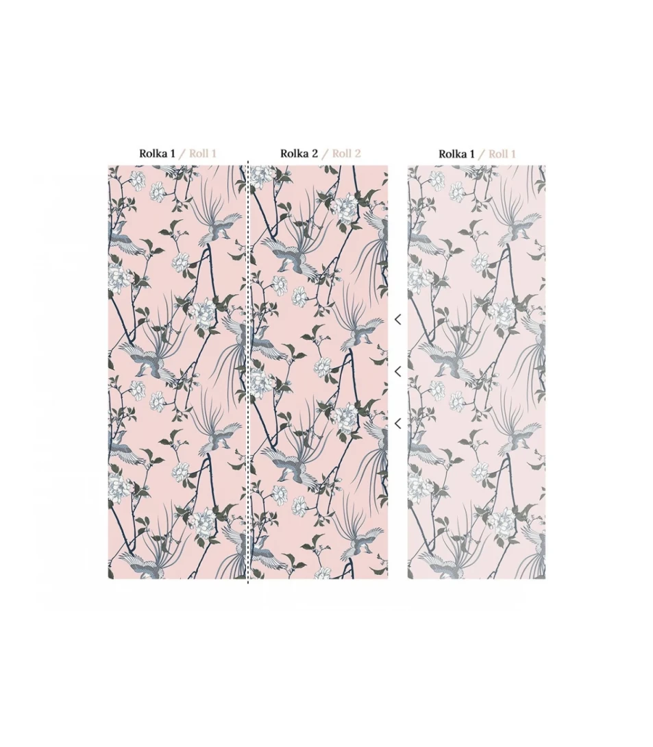 Wallcolors Essential Bird Symphonic Pink  - mural z ptakami