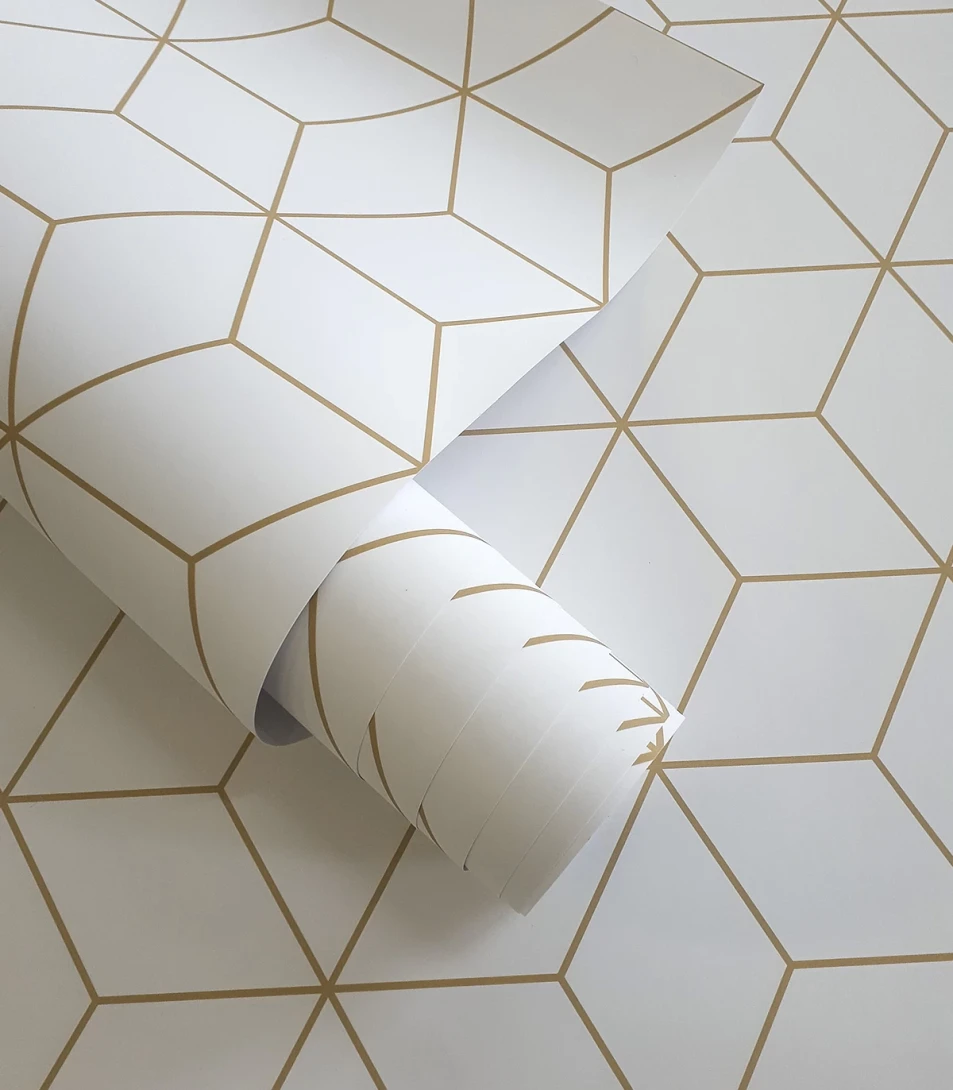Wallcolors Essential Golden Cubes  - mural z sześcianami