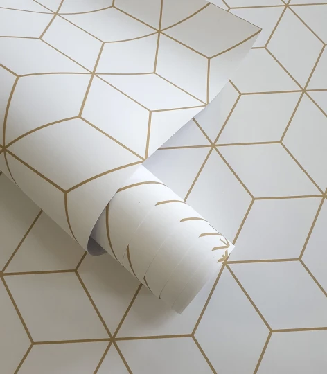 Wallcolors Essential Golden Cubes  - mural z sześcianami