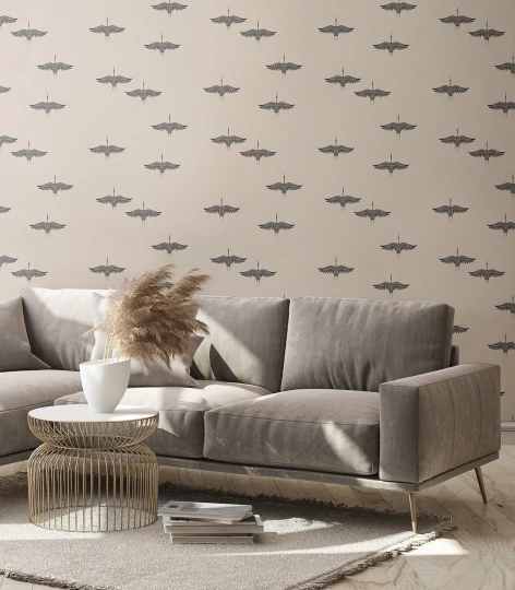 Wallcolors Essential Cranes Pink  - mural z żurawiami