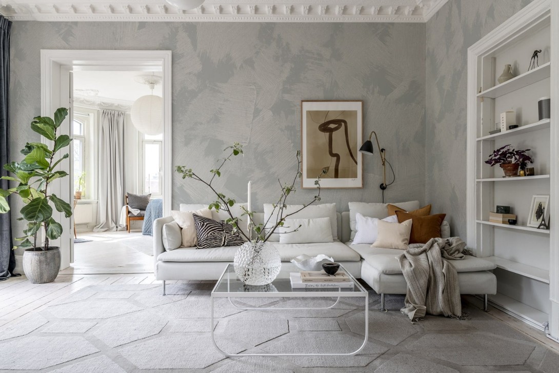 Rebel Walls Simplicity R18322 Brush Light Blue - mural pociągnięcia pędzla