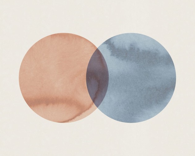 Rebel Walls Simplicity R18332 Eclipse, Red Blue - mural w artystyczne koła