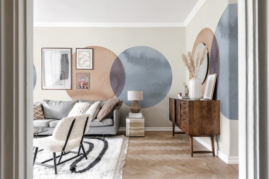 Rebel Walls Simplicity R18332 Eclipse, Red Blue - mural w artystyczne koła