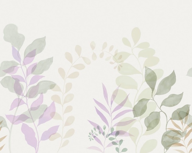 Rebel Walls Simplicity R18381 Grow Lilac - mural w pastelowe liście
