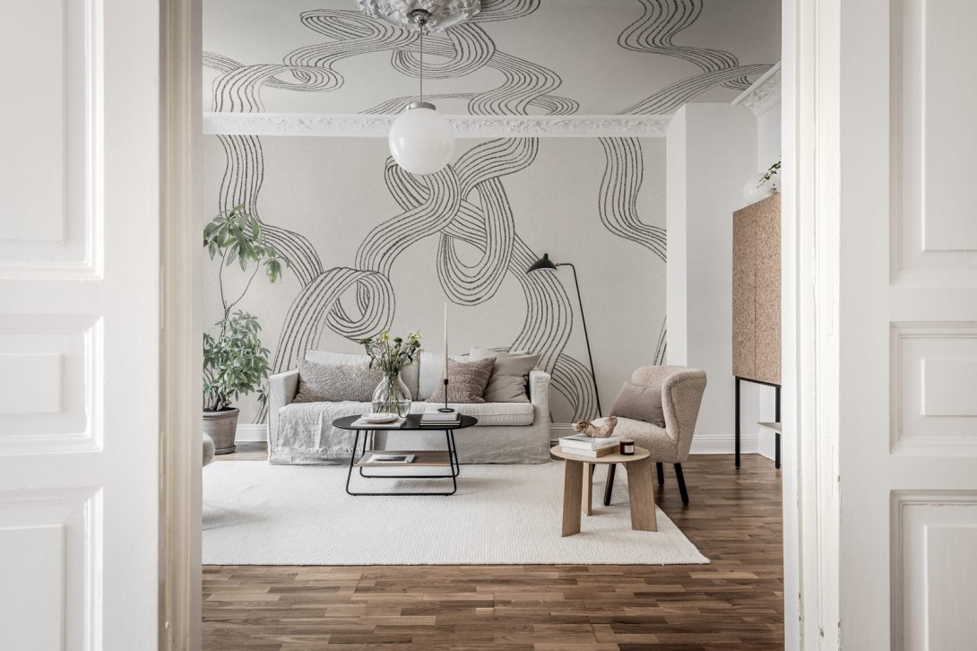 Rebel Walls R18422 Simplicity Stirpes Graphite - mural w artystyczne paski