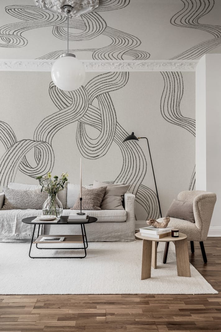 Rebel Walls R18422 Simplicity Stirpes Graphite - mural w artystyczne paski