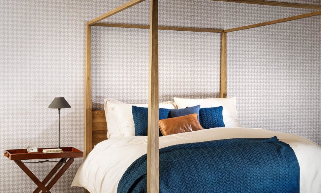 Arte 12080 Flamant Caractère Pied-de-poule Fantôme - tapeta w pepitkę